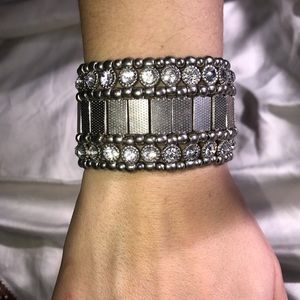 Elastic banded bangle cuff bracelet